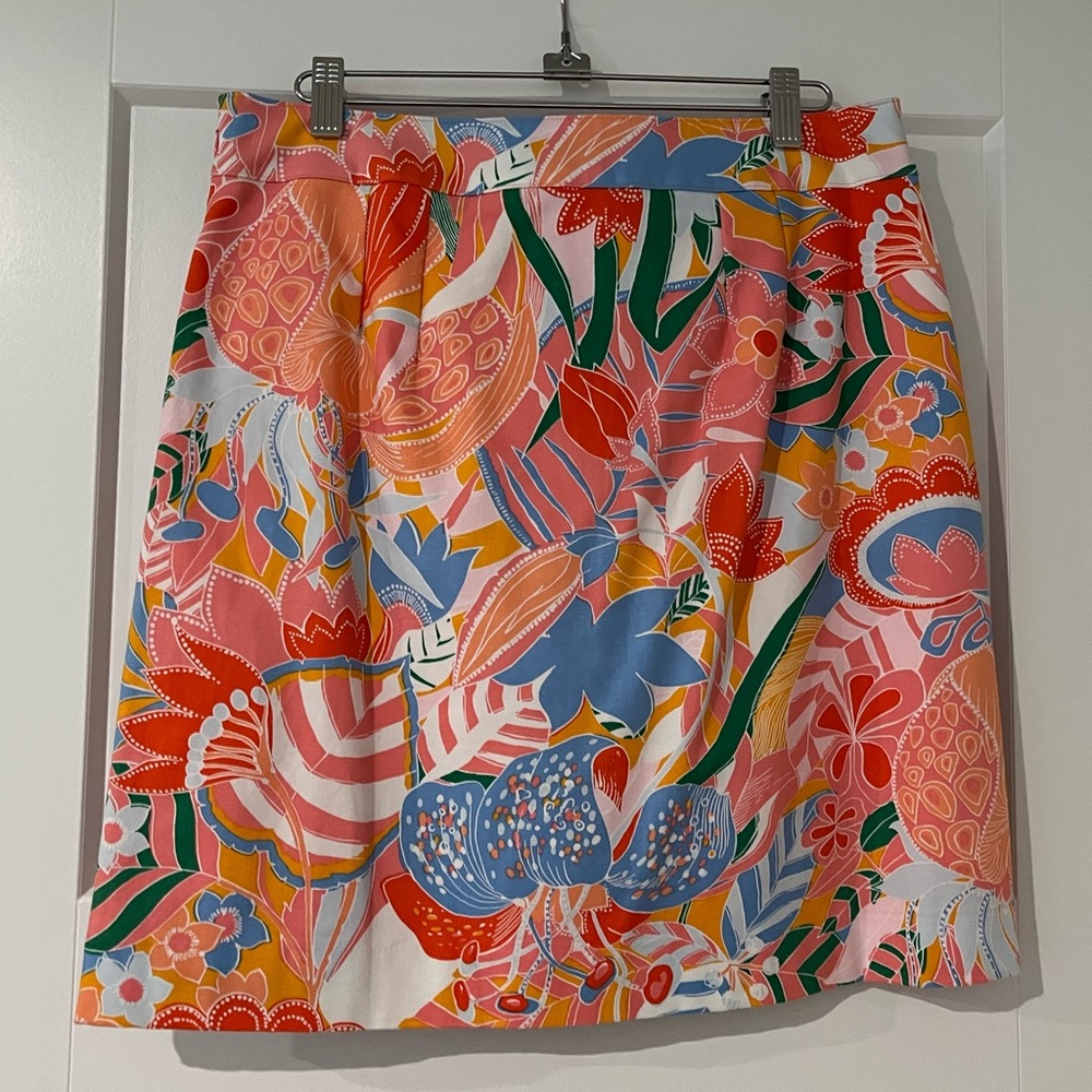 TALBOTS FLORAL CANVAS A LINE SKIRT SIZE 4 NWT! - Picture 2 of 3
